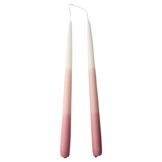 Coloured candles, pink - Set of 2