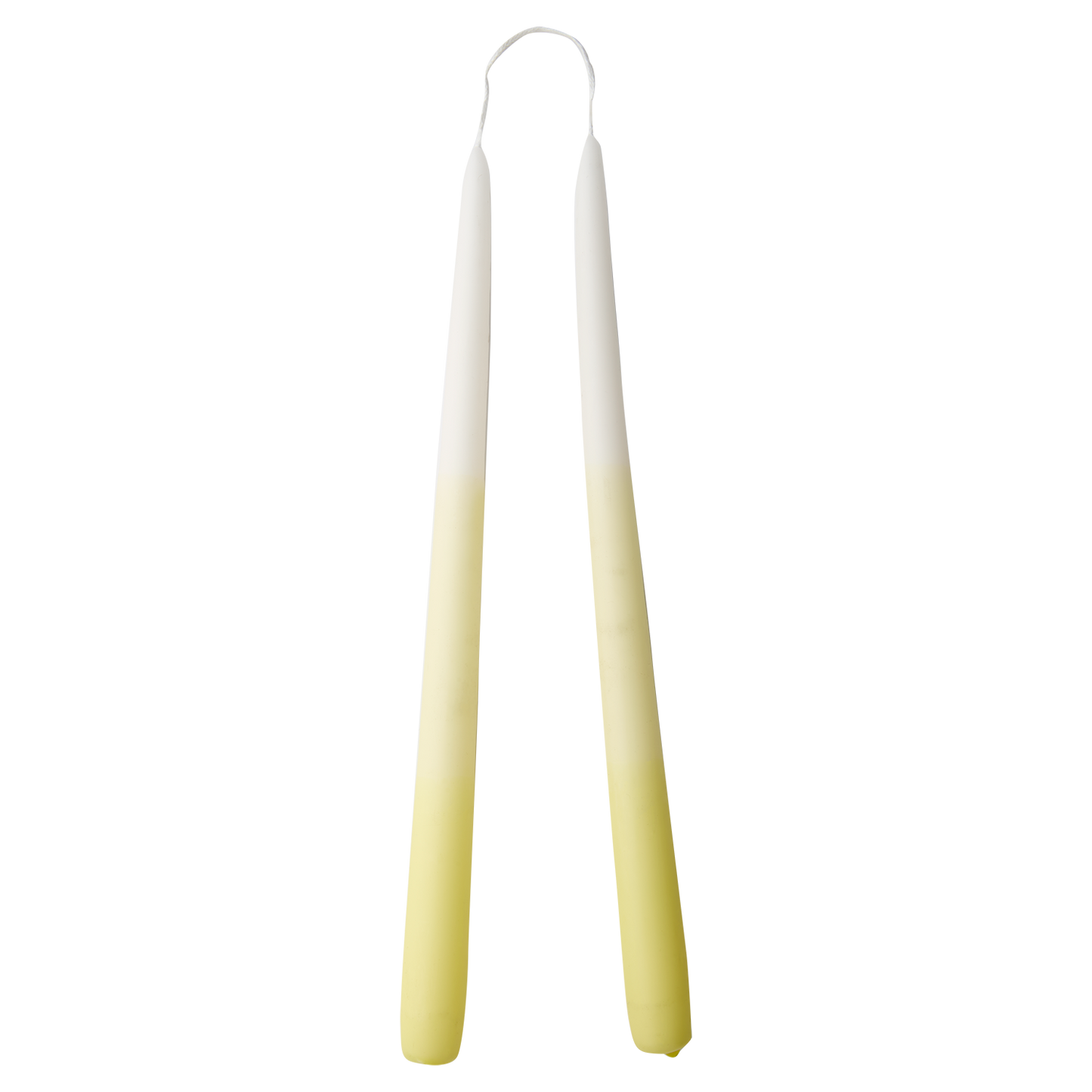 Coloured candles, yellow - Set of 2