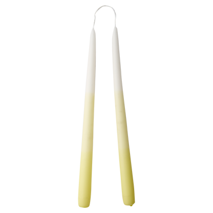 Coloured candles, yellow - Set of 2