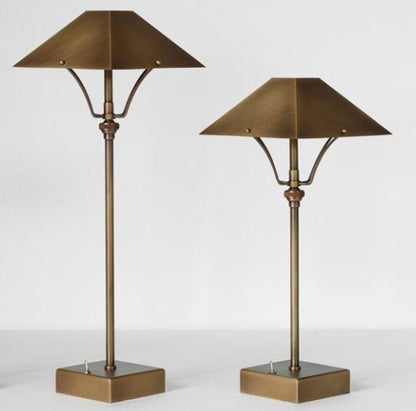 Aged brass cordless classic table lamp, 45cm