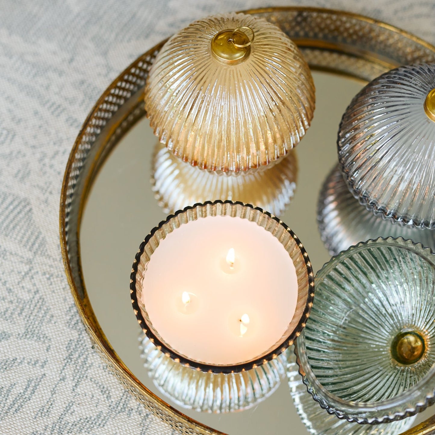 Fireside gold lustre ornamental candle