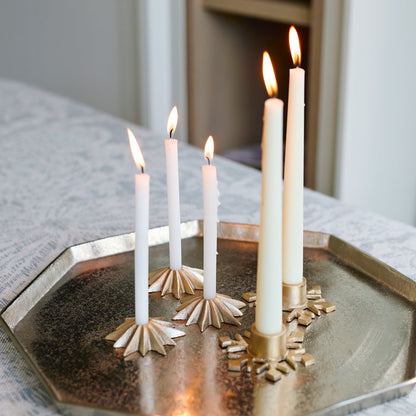 Pale Gold Snowflake Candle Holder 9.5cm