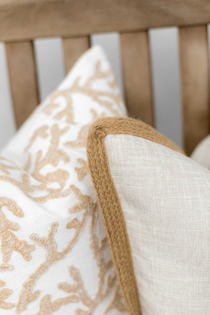 Jute bordered cushion, 50x30cm