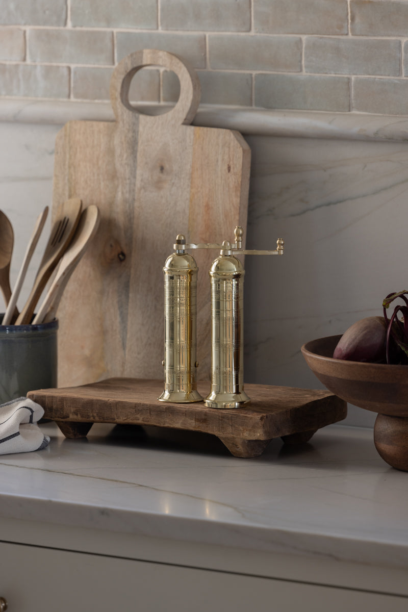 Salt & pepper brass mills set