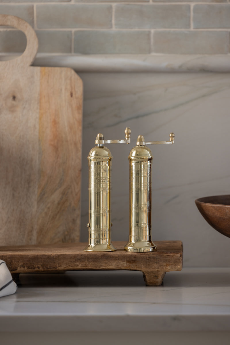 Salt & pepper brass mills set