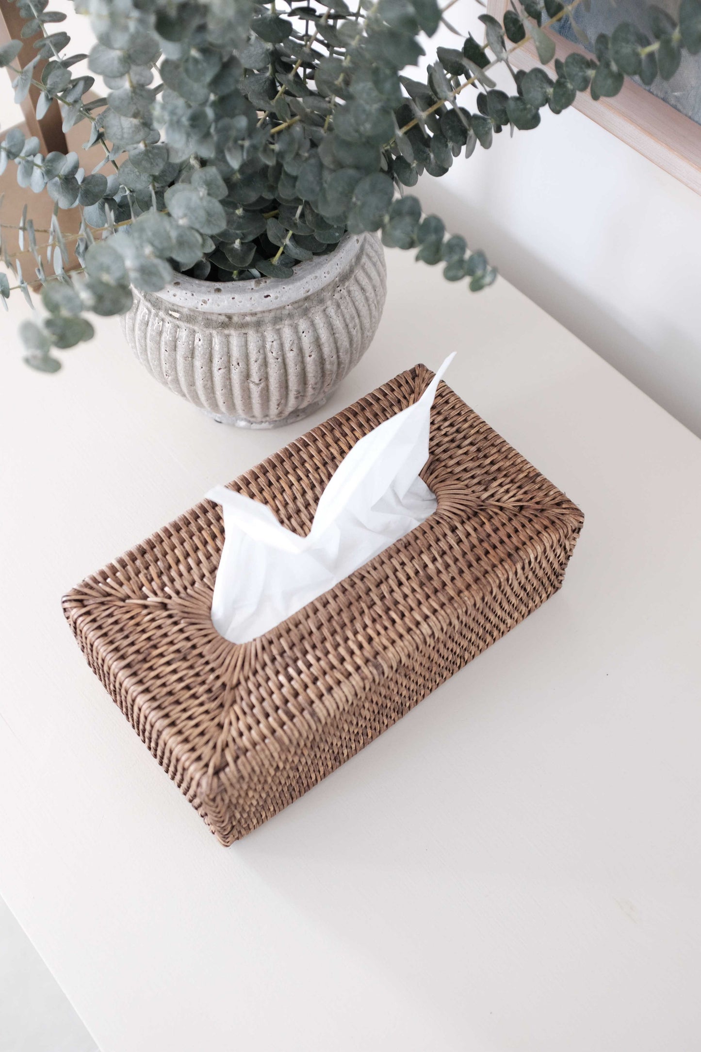 Rattan tissue box