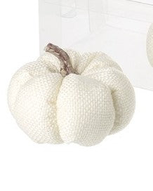Set of three white linen pumpkins