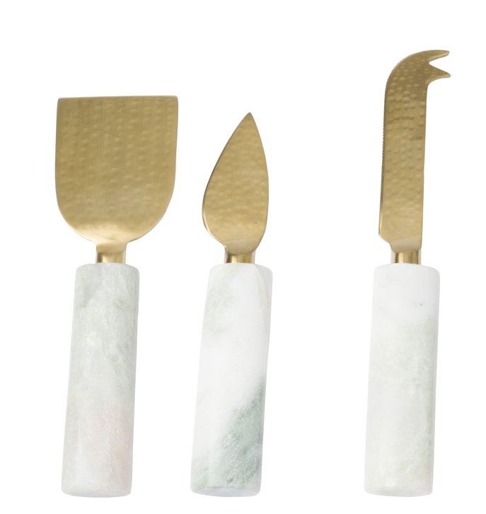 Set of marble cheese cutters