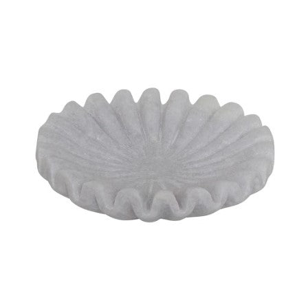 White marble scalloped bowl