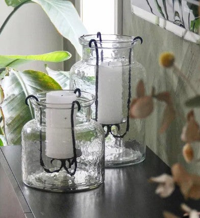 Halo Glass Vase with Candle Holder