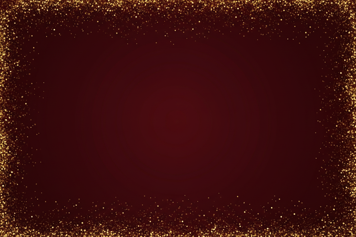 Deep burgundy solid background with gold sparkles at the edges, elegant