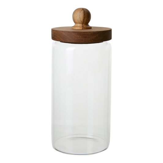 Aeris Glass Storage Jar with Wooden Lid