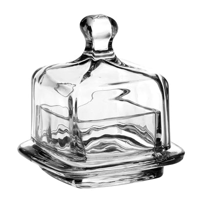 Clara Small Square Glass Butter Dish