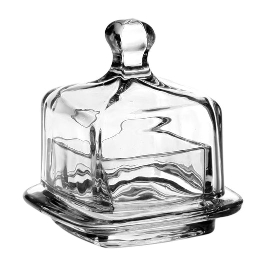 Clara Small Square Glass Butter Dish