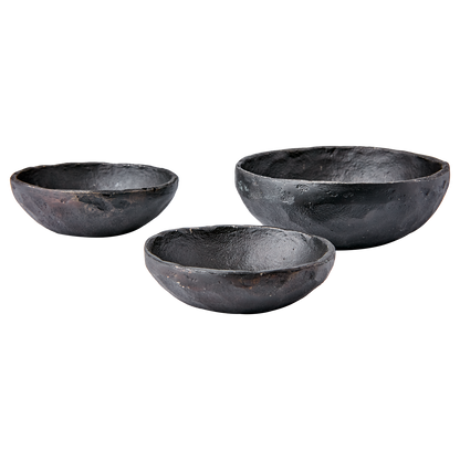Forma Set of 3 Black Iron Bowls