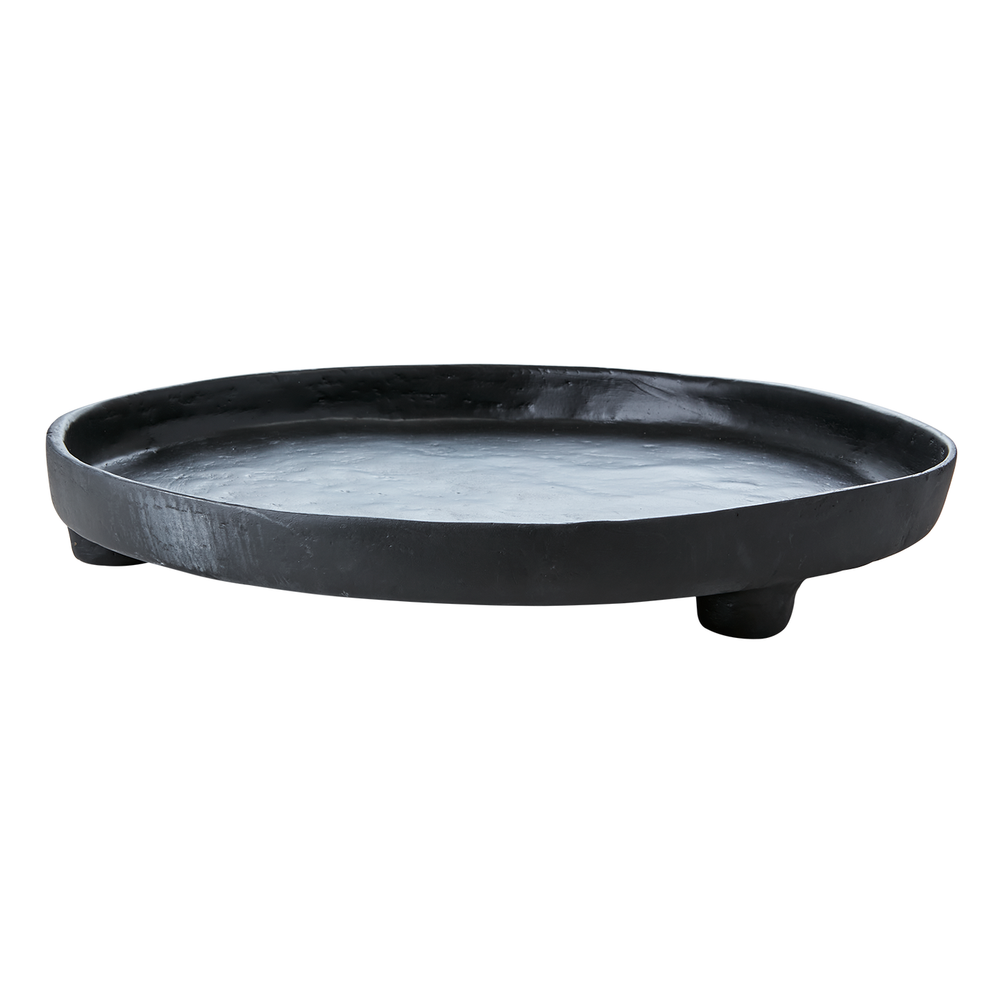 Raven Black Round Tray