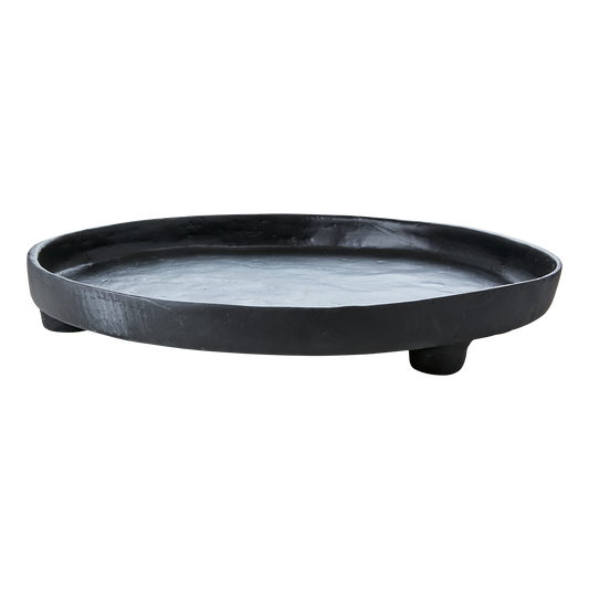 Raven Black Round Tray