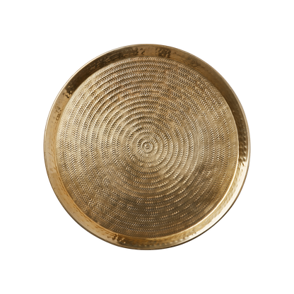 Solenne Brass Finish Round Tray