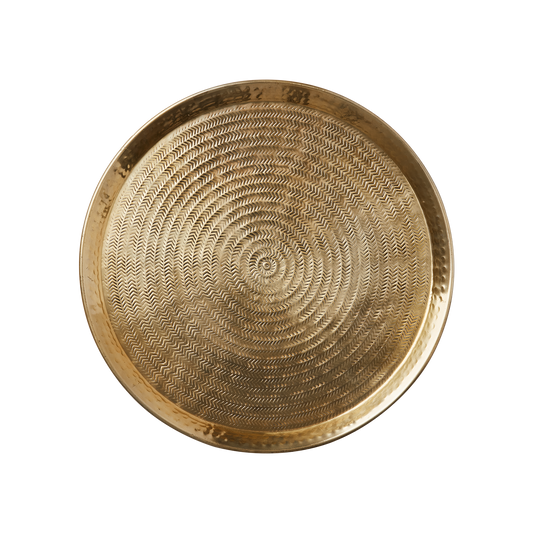 Solenne Brass Finish Round Tray