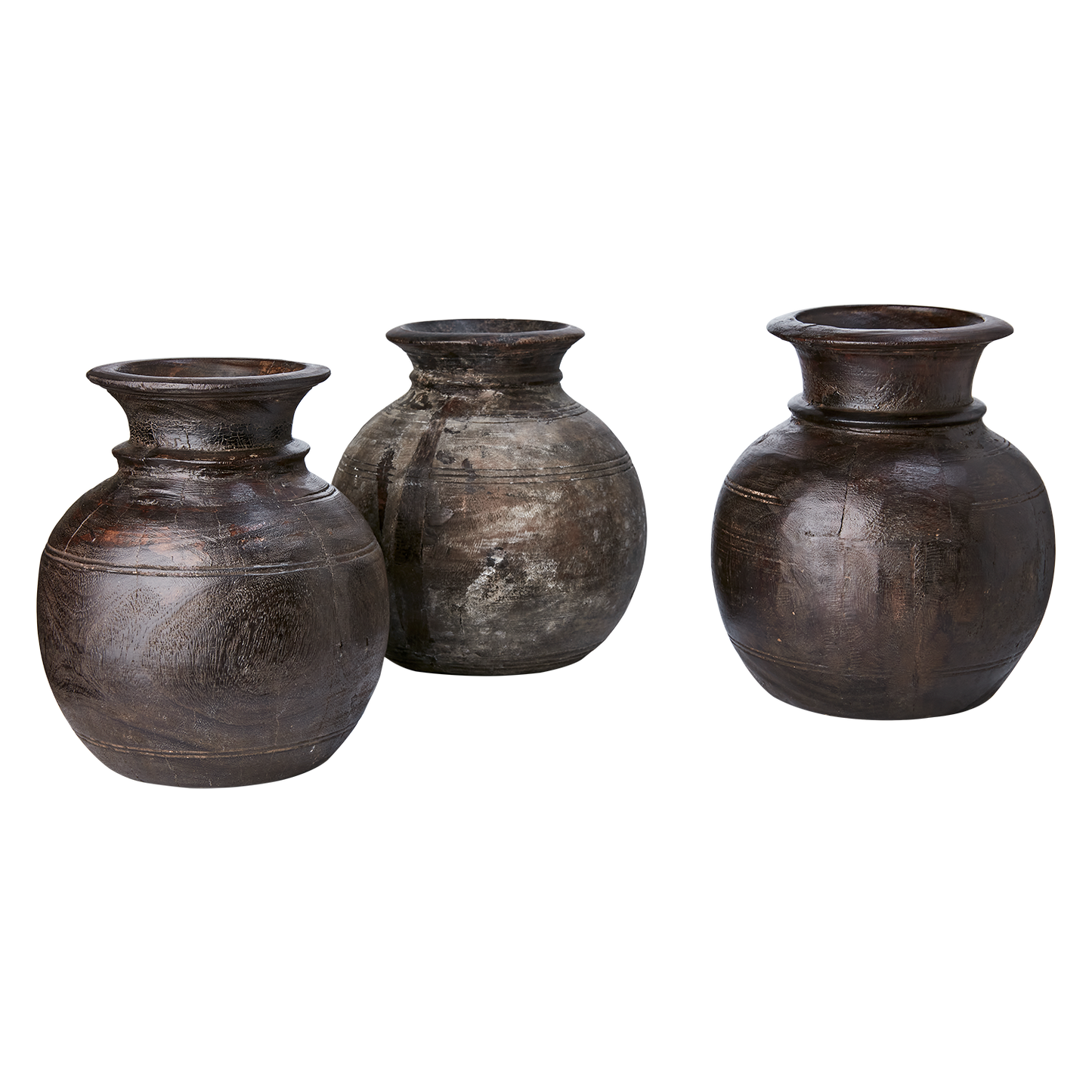 Vesta Brown Wood Vase