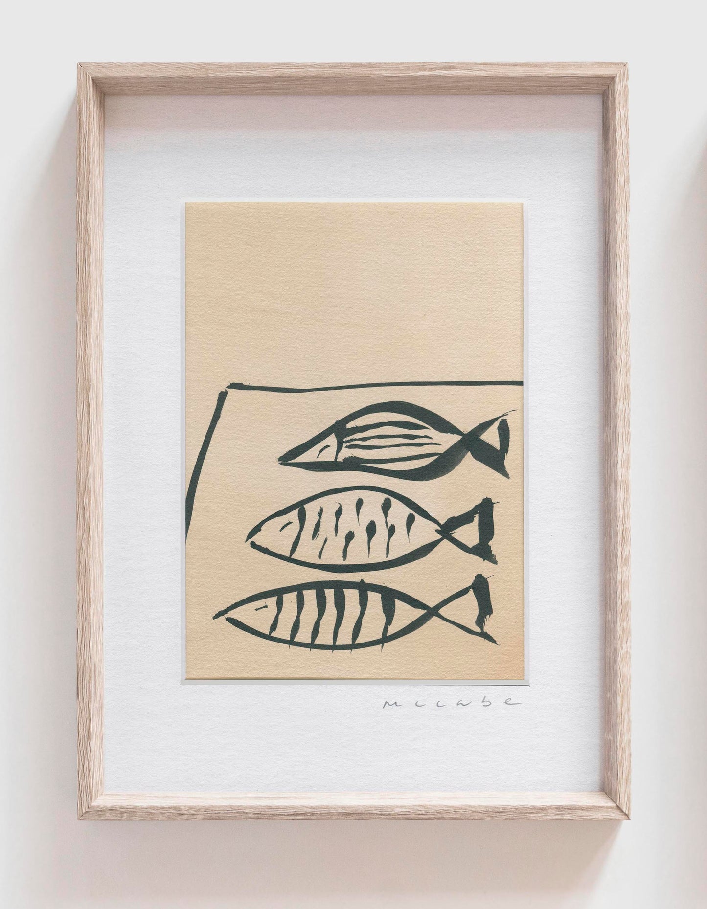 "Une fête de poissons" ink on coffee paper artwork