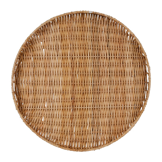 Circular woven rattan tray, 40cm