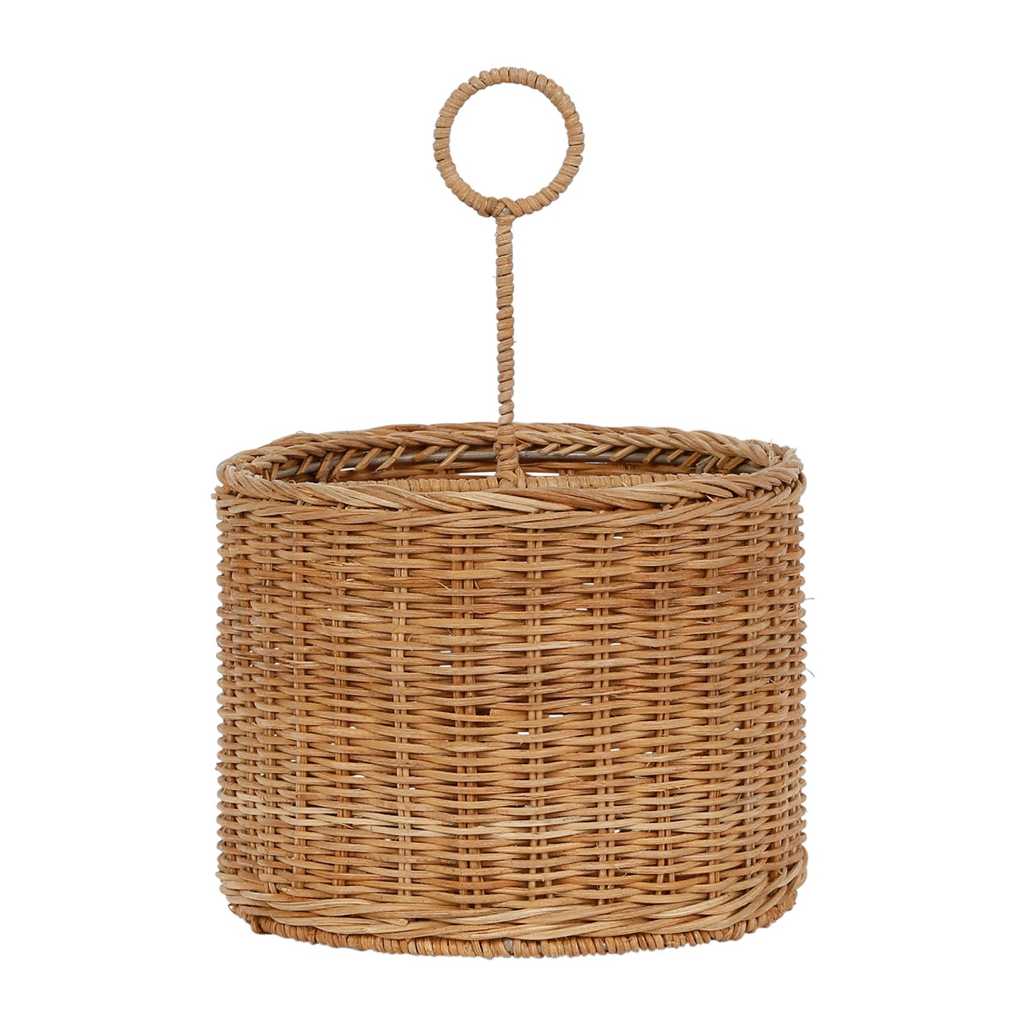 Woven rattan cutlery holder