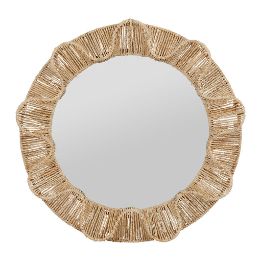 Chunky jute framed mirror, 55cm