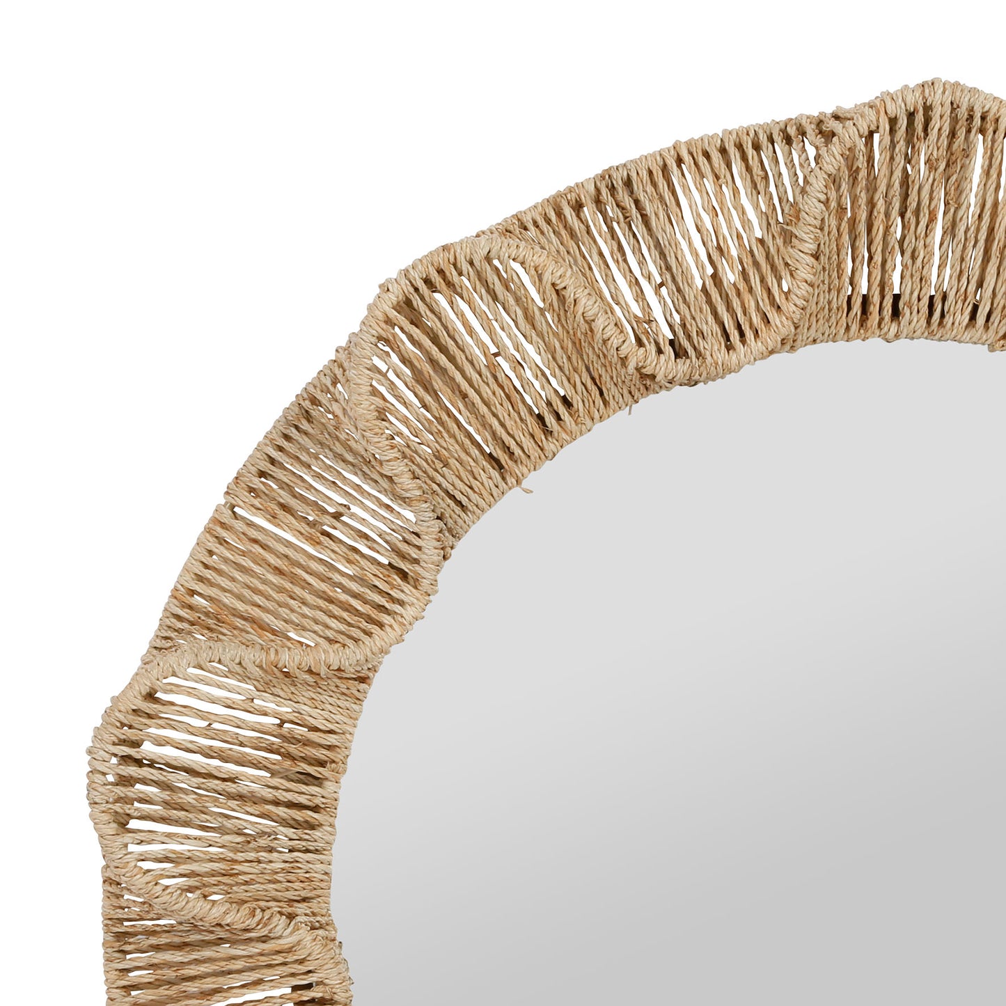 Chunky jute framed mirror, 55cm