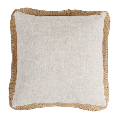 Jute bordered cushion, 45x45cm