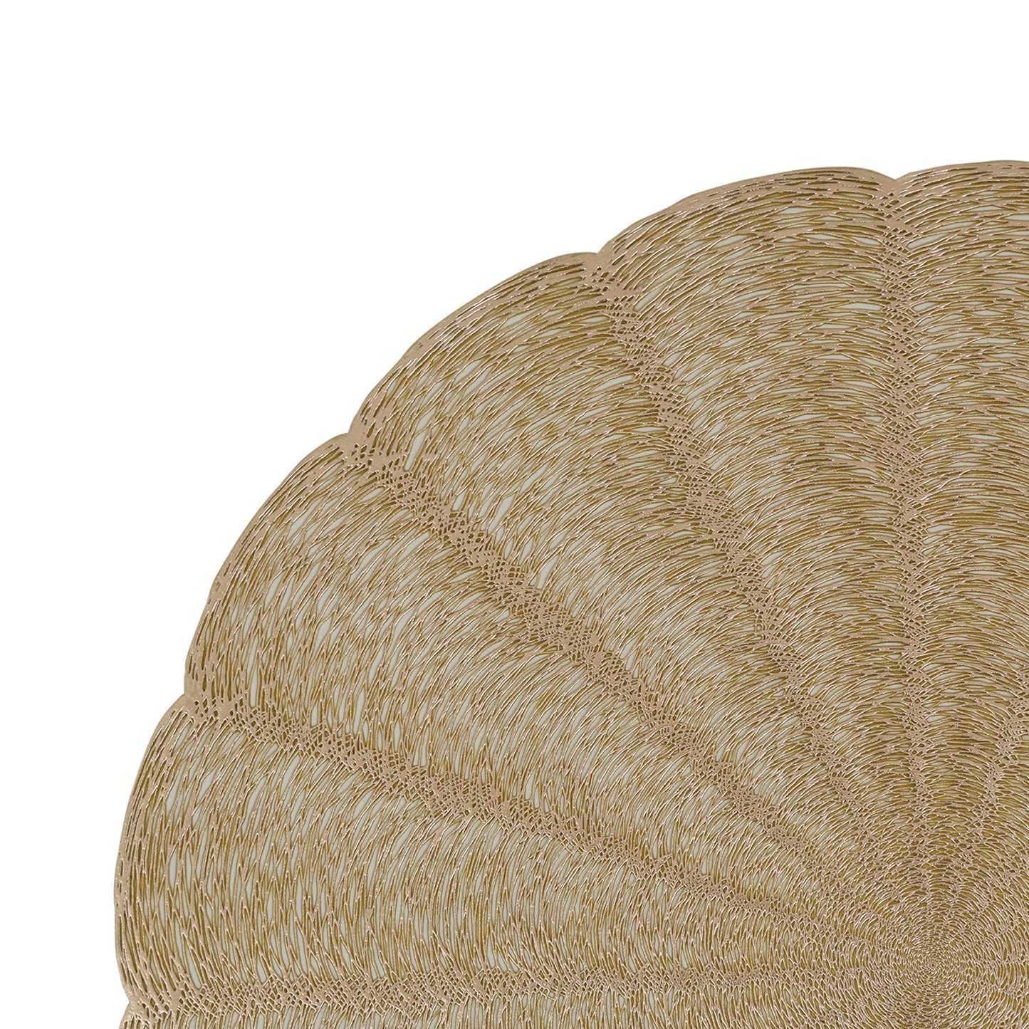 Round scalloped gold placemat