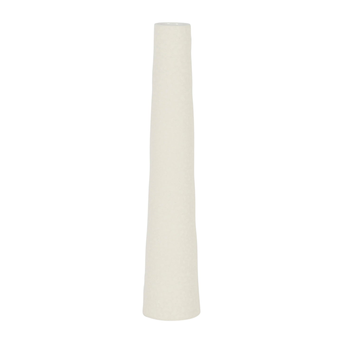 Tall white stoneware vase, 43cm