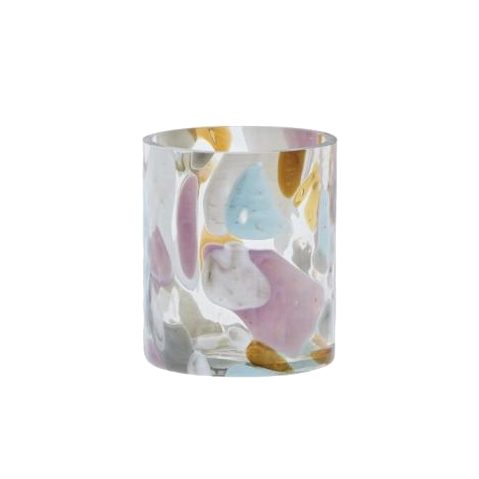 Stained glass hurricane vase, small