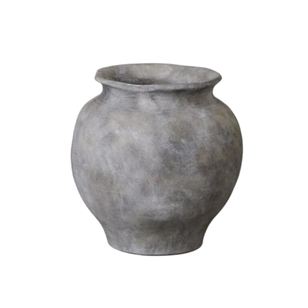 Antique grey ceramic planter