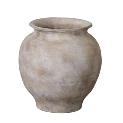 White-washed ceramic planter
