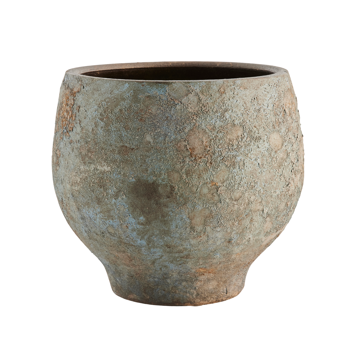 Large antique finish ceramic flower pot