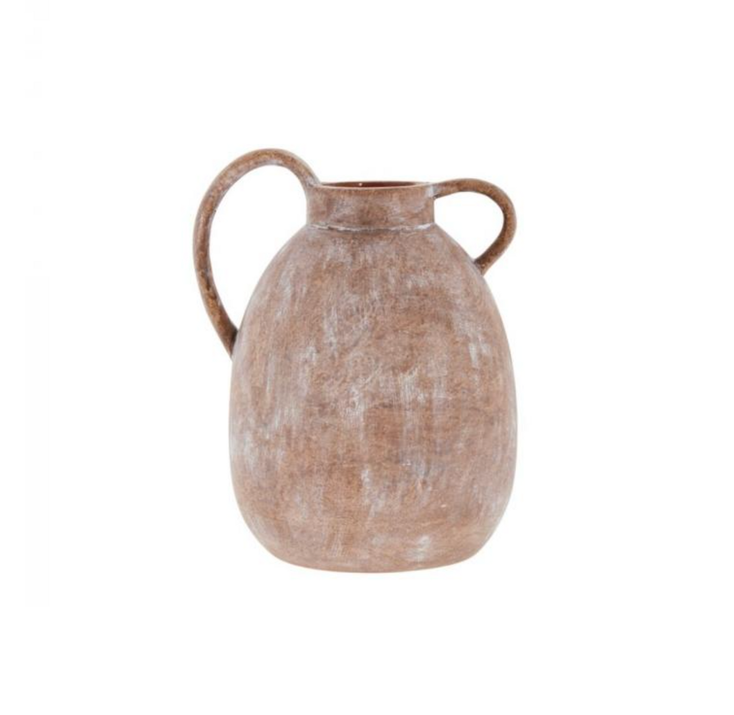 Terracotta vase with asymmetrical handles