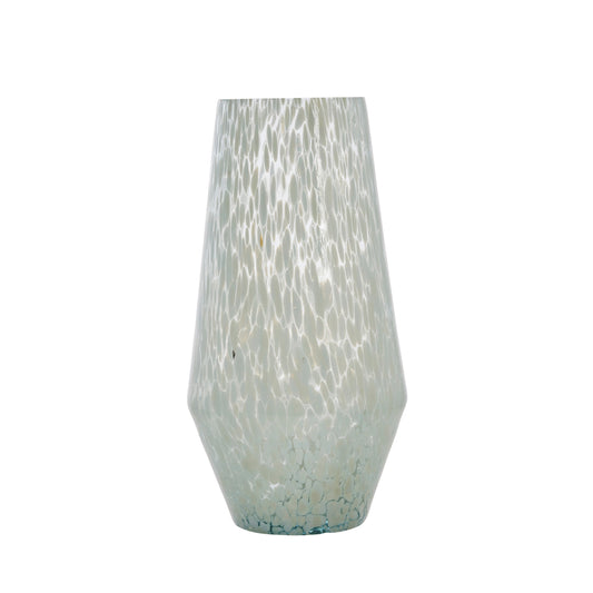 Large patterned glass vase, mint