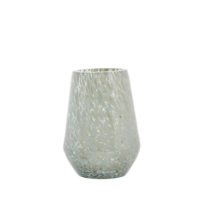Medium patterned glass vase, mint
