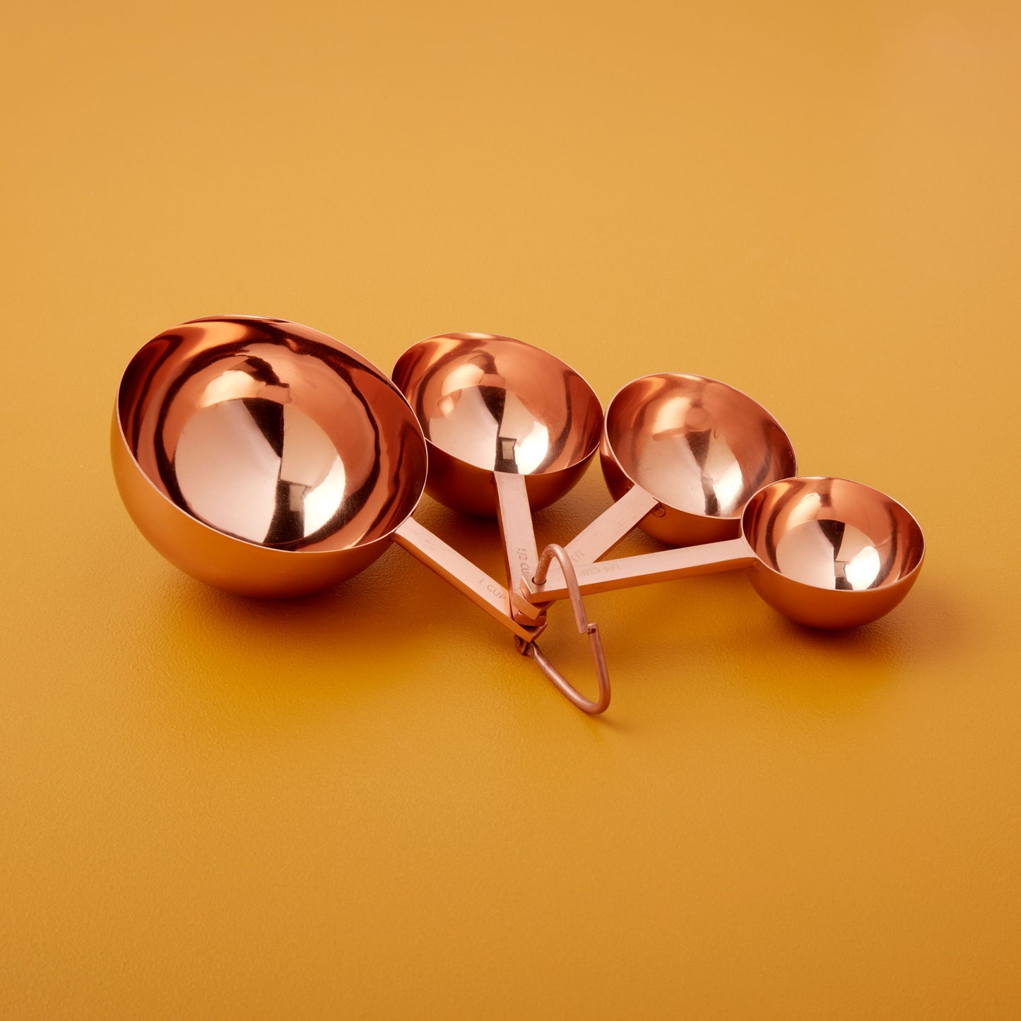Copper measuring spoons, set of 4