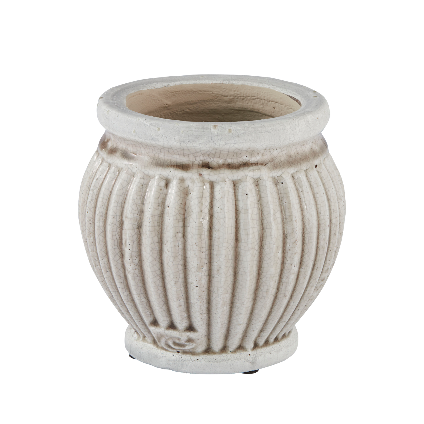 Grecian handcut ceramic planter, grey