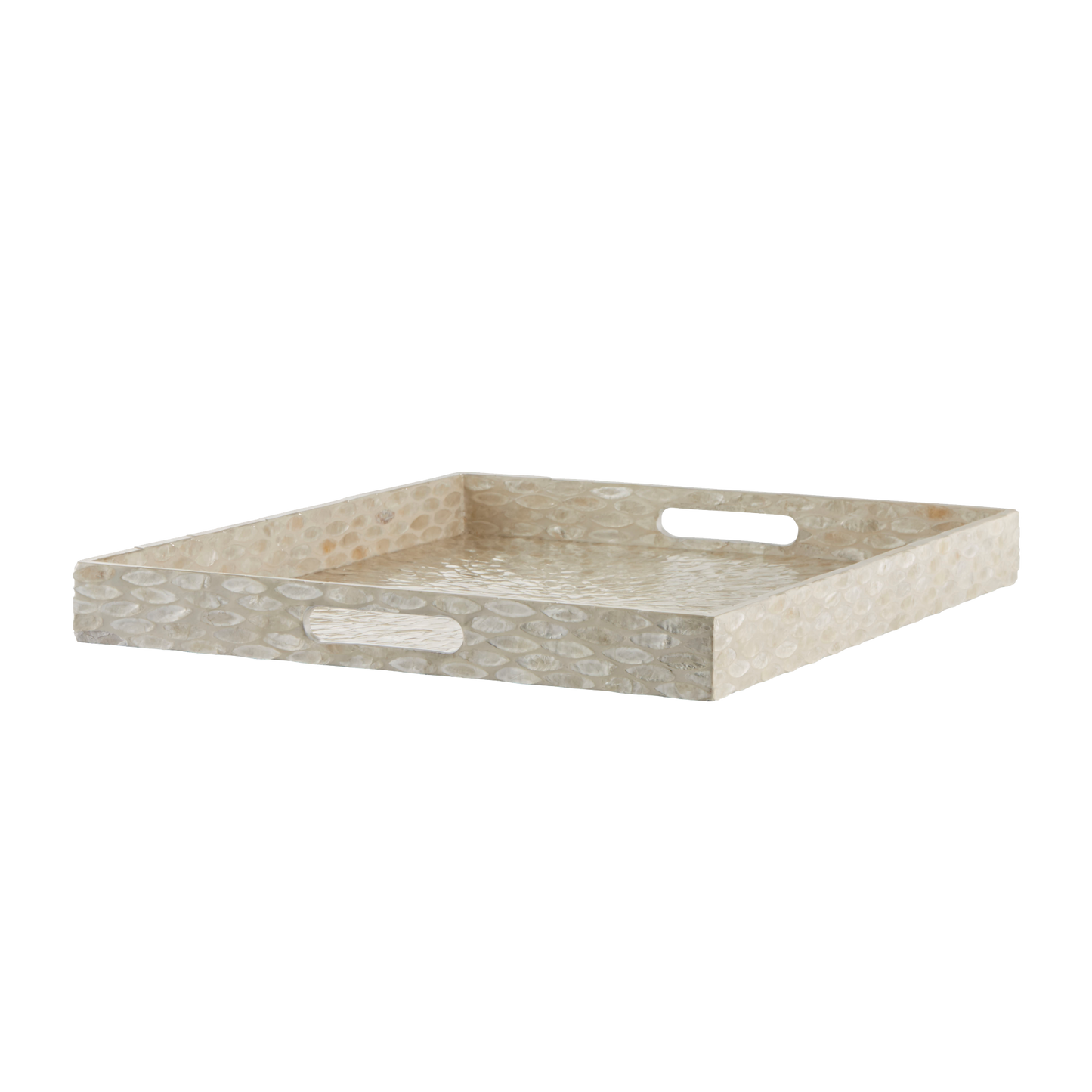 Rectangular capiz tray