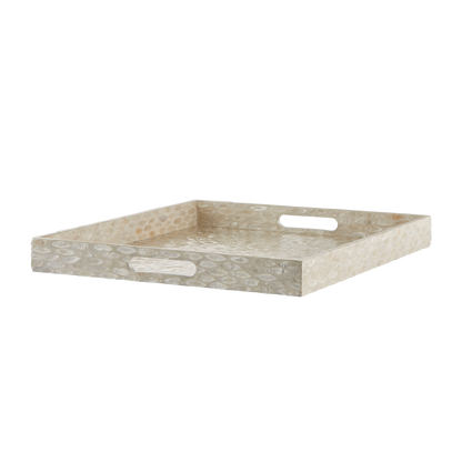Rectangular capiz tray