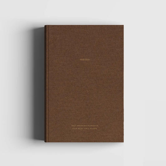 Chocolate linen hardcover blank A5 notebook