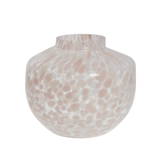Medium patterned glass vase, blush