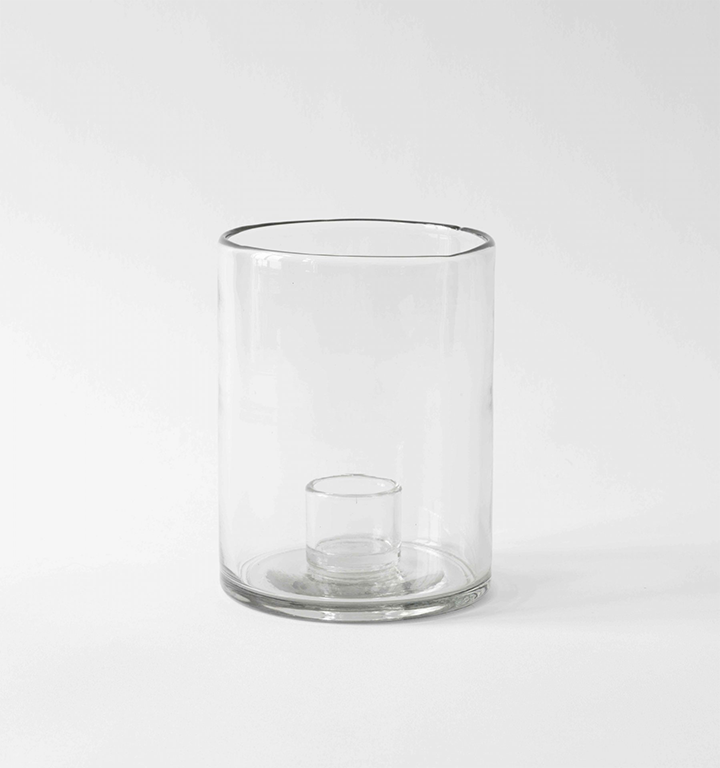 Double-walled glass candle holder, medium