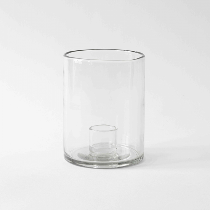 Double-walled glass candle holder, small