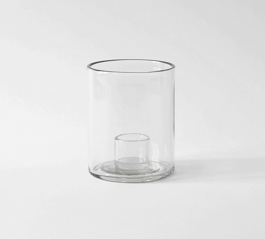 Double-walled glass candle holder, medium
