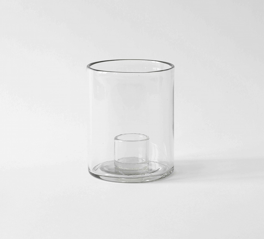 Double-walled glass candle holder, small