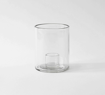 Double-walled glass candle holder, small